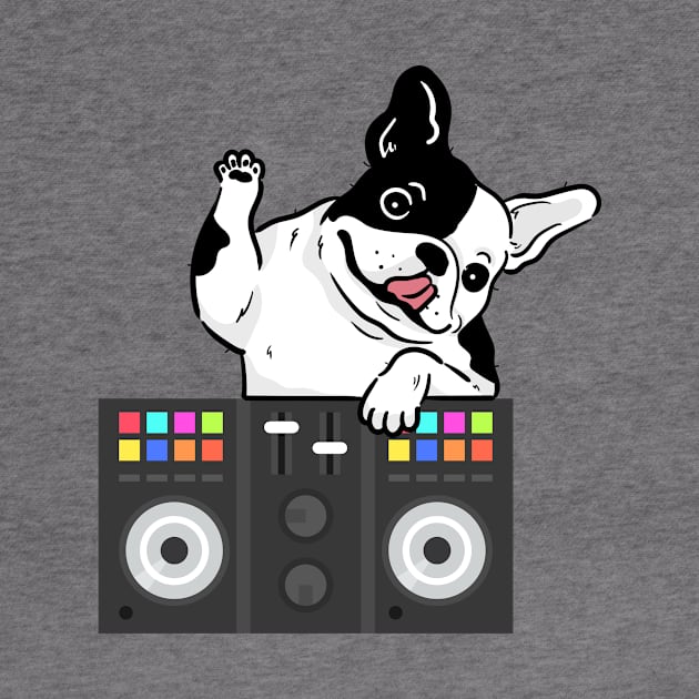 pug dog cartoon and funny dj by Fresh aus